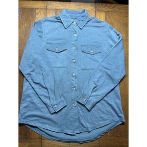 Wallflower Womens Green Heathered‎ Button Down Long Sleeve XL Apple Butter